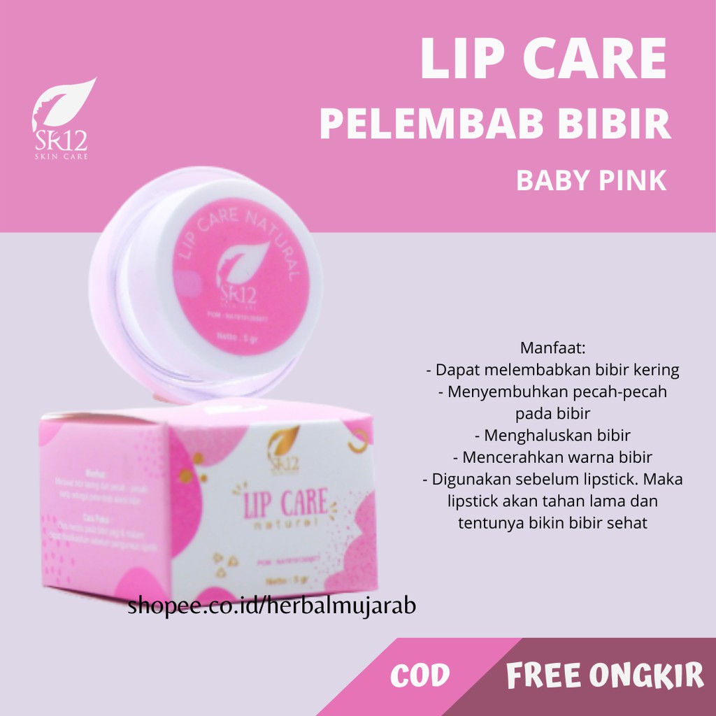 SR12 LIP CARE BABY PINK MENCERAHKAN BIBIR HITAM PELEMBAB ...