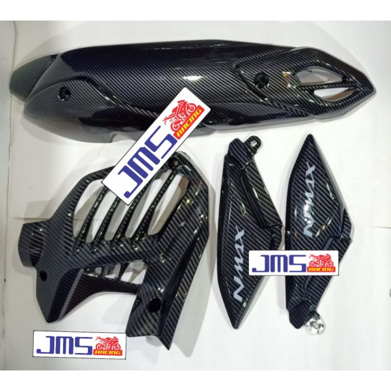 cover tutup carbon knalpot dan radiator plus bodi set yamaha nmax new zoro pnp