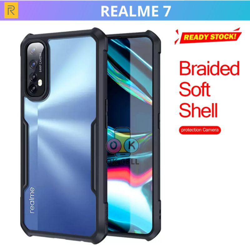 Hard Soft Case Armor Transparan Realme 7 - Case Shockproof Realmi 7 Casing Ultra Thin Premium