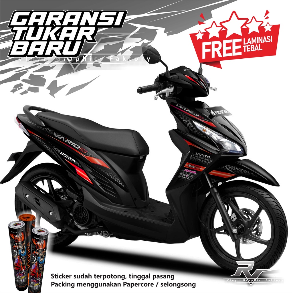 V04 Stiker / sticker striping motor Vario 110 125 150 old Custom Fullbody - aksesoris body motor emb