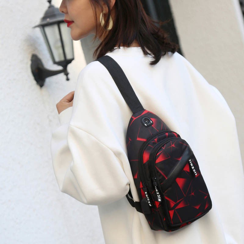 Highland Tas Selempang Pria Casual Motif Style Tas Dada Unisex Sling Bag Pria TS412