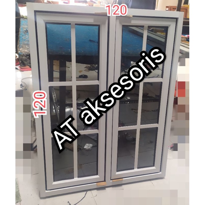 jendela aluminium 120x120 ornamen