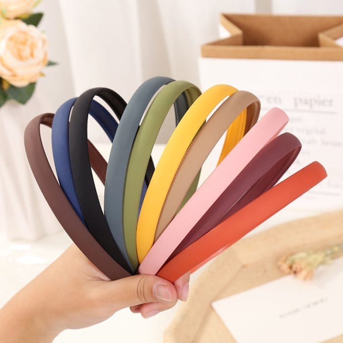 PREMIUM BANDO KOREA Bahan DOFF Polos - Bandana Matte 1.2CM dan 2CM - Bahan Tebal