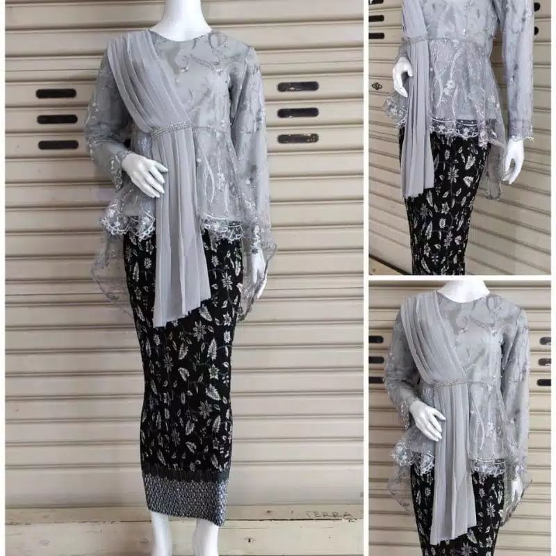 SETELAN AURORA SELENDANG LILAC/LAVENDER /KEBAYA WARNA UNGU-5