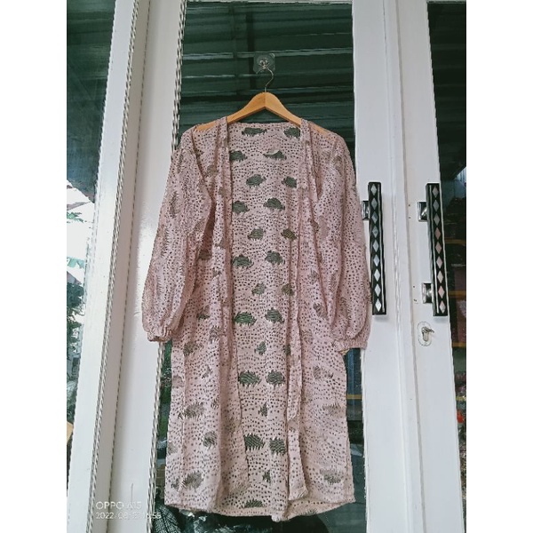 KARDIGAN BRUKAT LENGAN BALON/PROMO LONG OUTER BRUKAT-Milo 2