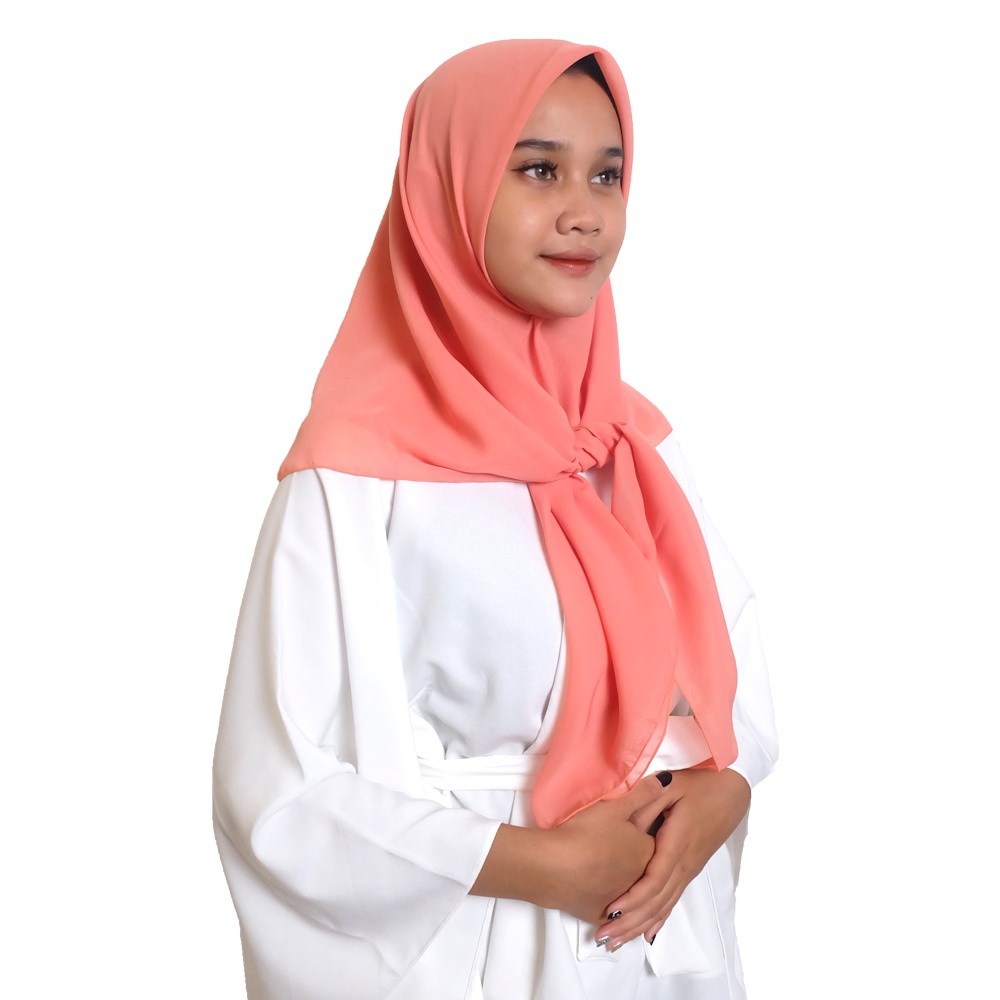 Maula Hijab - Kerudung Segi Empat Bella Square Jilbab Segiempat Paris Polos Premium-Salem