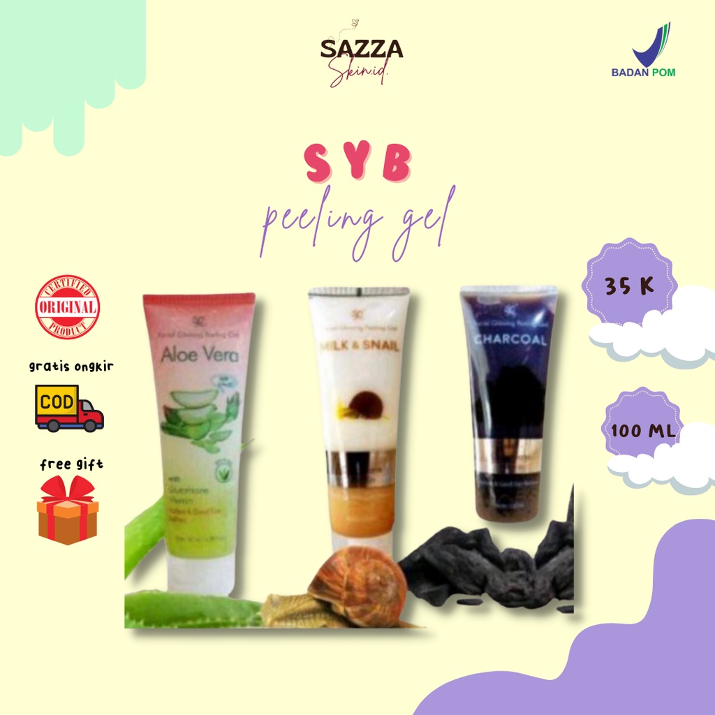 [Ready stok‼️] SYB Facial Glowing Peeling Gel 130ml | Syb peeling gel aloe vera milk snail charcoal 