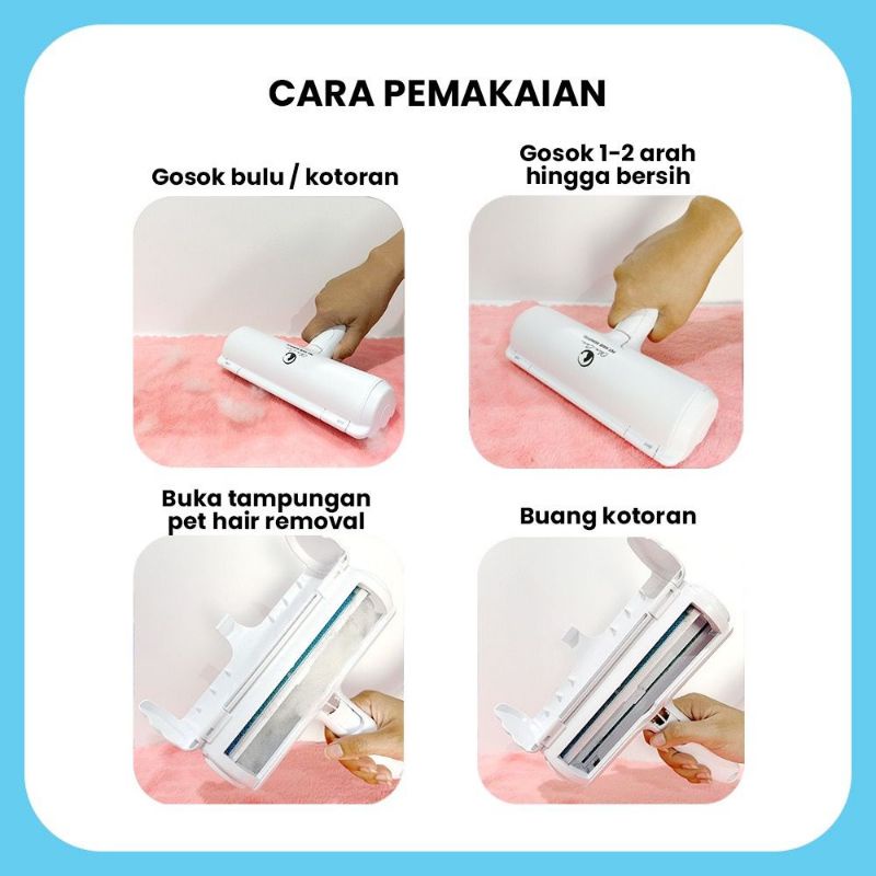 Olive Care Pembersih Bulu Kucing dan Anjing PET HAIR REMOVAL PET ROLLER Jangka panjang