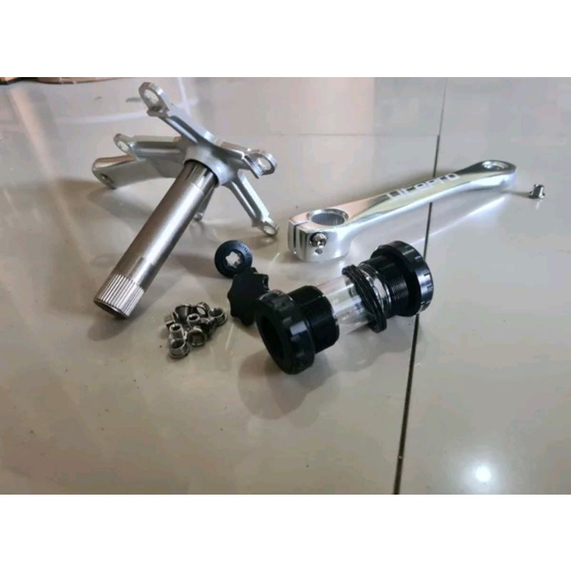 Crank Arm Litepro HT2 Warna Silver . Arm 170 MM Sepeda Hollowtech II Croom Sepeda Lipat Seli Roadbike folding bike