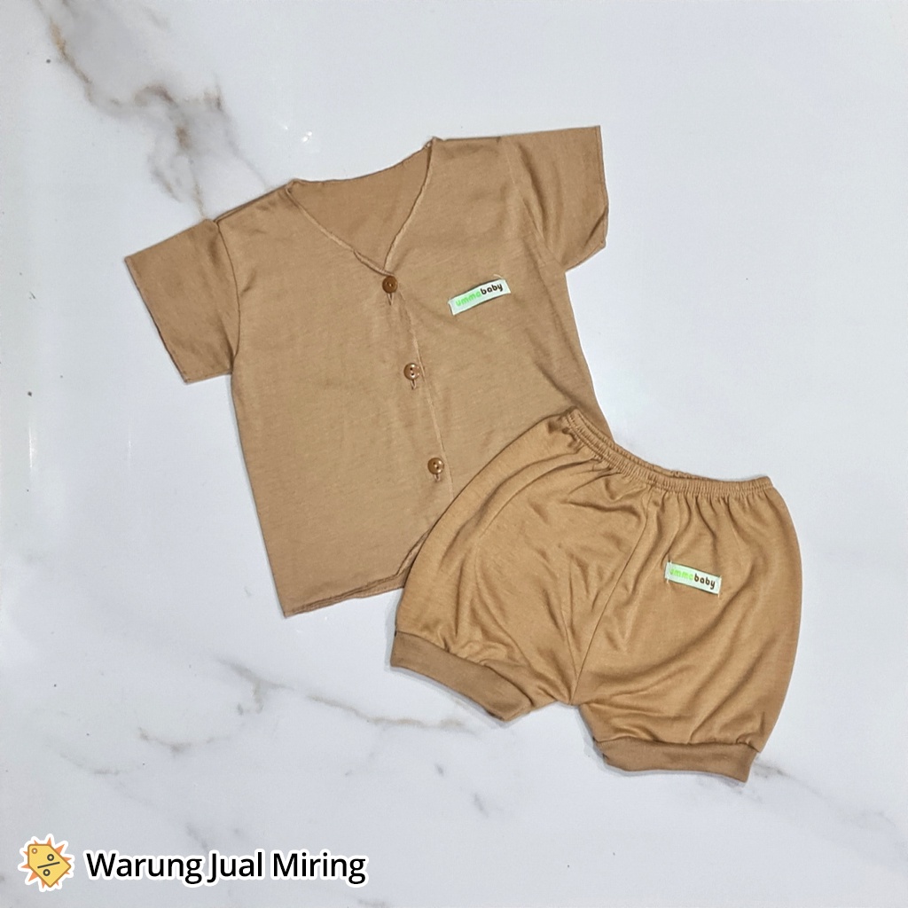 Setelan Bayi UMMA 0-3 Bulan Set Baju Kaos Celana Buntung Kutung Kutang Pop Pendek Panjang Katun Pakaian Tidur SNI Laki Perempuan Cowok Cewek Cowo Cewe Baby Lahiran Baru Lahir Newborn New Born Pakaian Adem Tipis Murah Unisex Polos Umur Usia Tahun 1 2 4 5 6