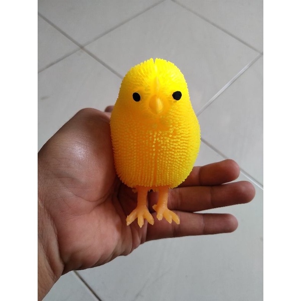 Mesh Ball Ayam LED / Stress Ball Anak Ayam / Mainan Anak Ayam / Squishy Ayam LED