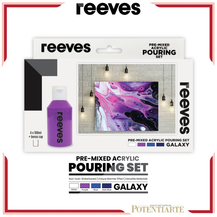 

Cat Akrilik Reeves Pre Mixed Acrylic Pouring Paint Galaxy Color Set