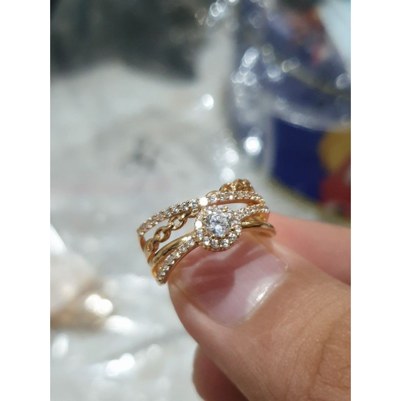 cincin emas model lebar rantai list mpp