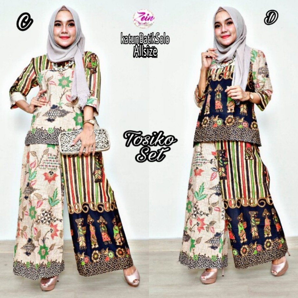 Tosiko Set ORI ZEIN set batik top + kulot fashion batik solo seragam batik