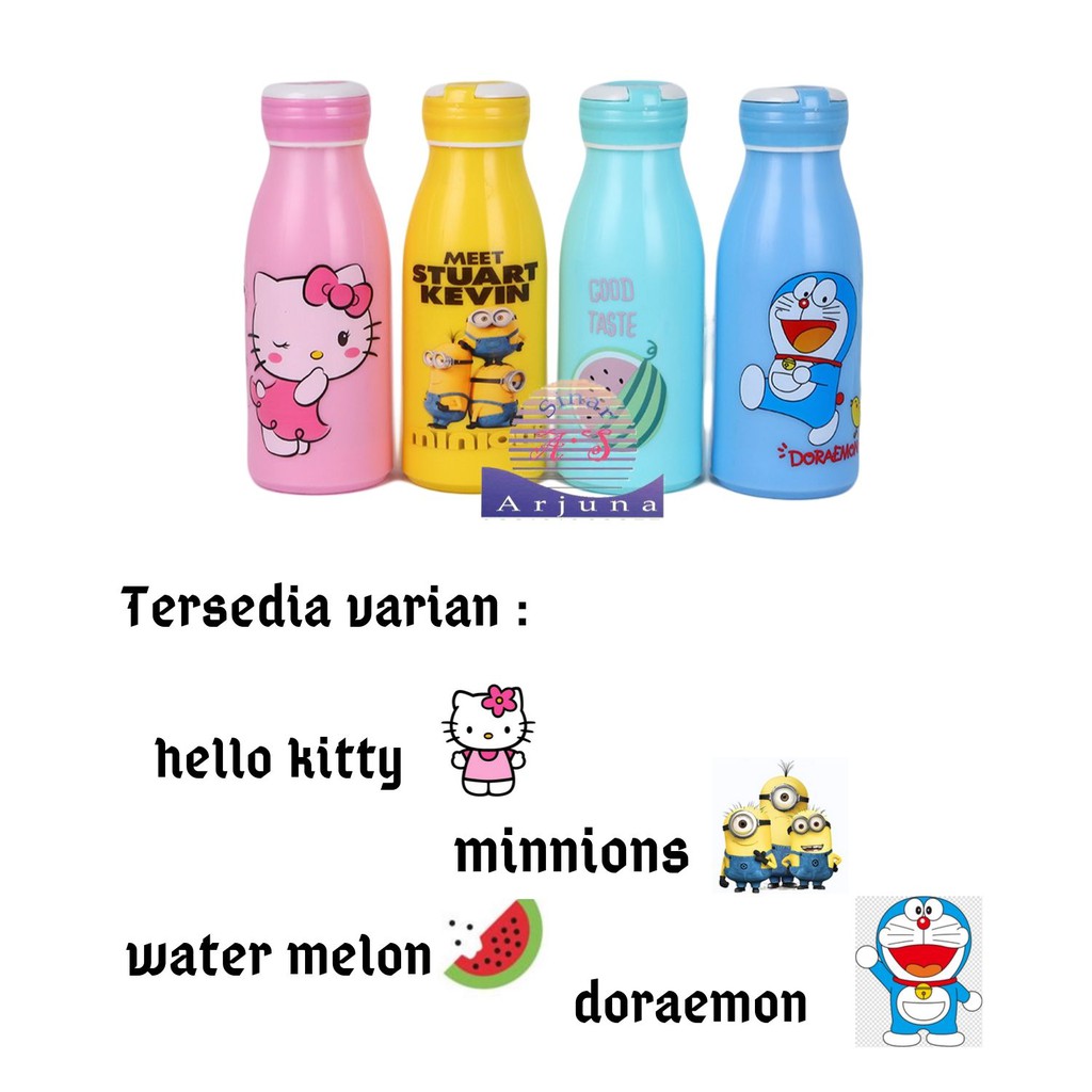 BOTOL KACA ANIMAL KARAKTER UK300ML Botol Minum Anak Panas &amp; Dingin Tumbl