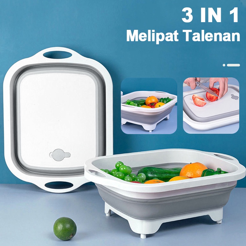 Three-In-One Serbaguna Lipat Talenan Peralatan Dapur Wastafel Wastafel Drain Keranjang Talenan