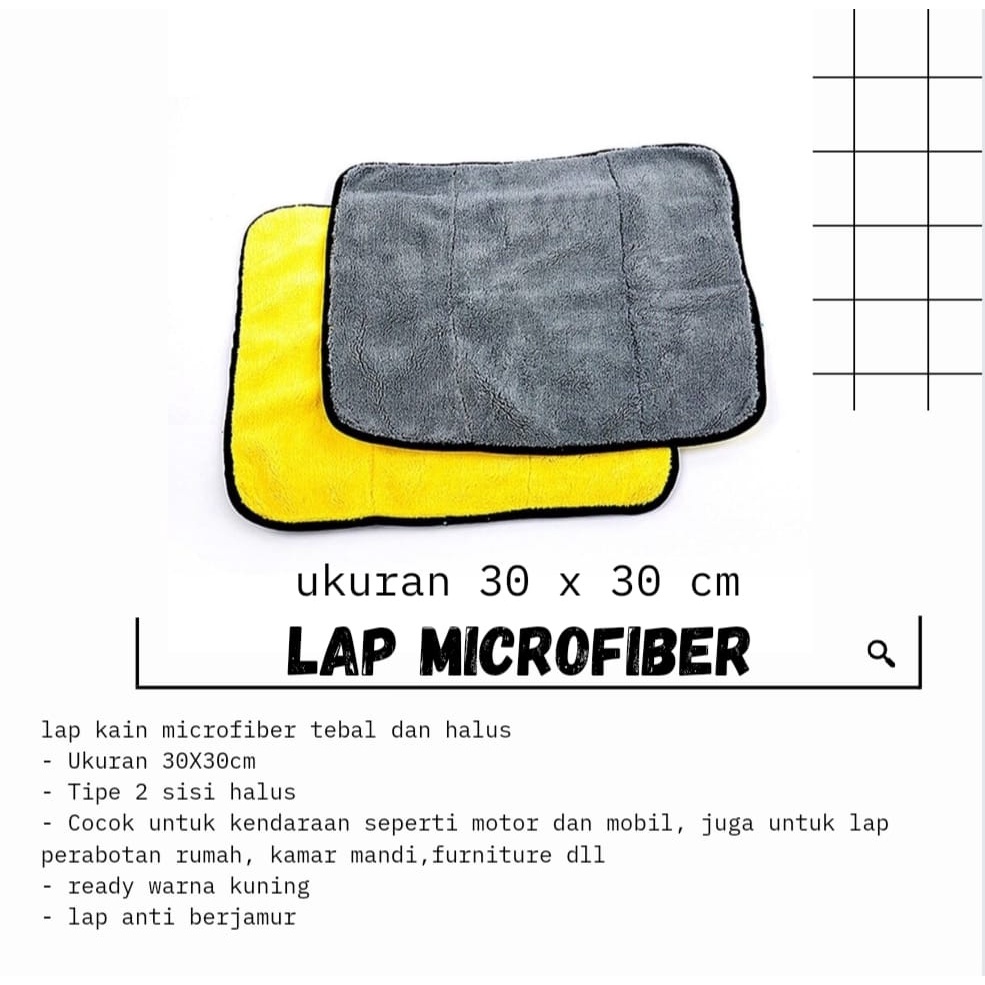 Kain Lap Mobil Microfiber Multifungsi Lembut Tebal Anti Lecet