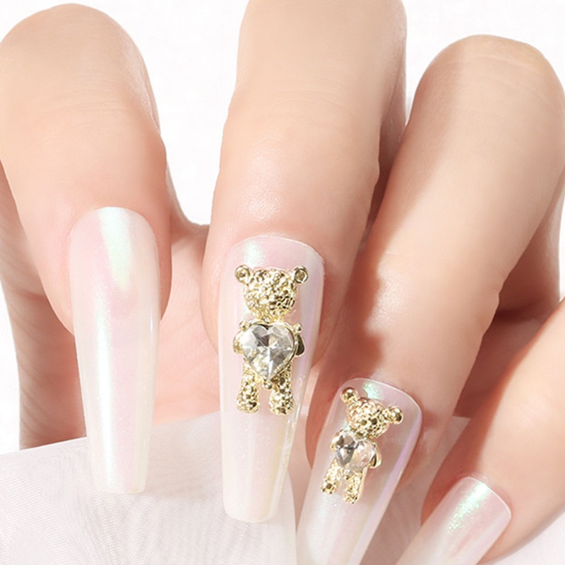 Siy Ornamen Berlian Imitasi Bentuk Hatiberuang 3d Untuk Dekorasi Nail Art Diy