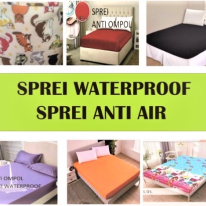 SPREI WATERPROOF MOTIF KUCING, RUSA, UKIR