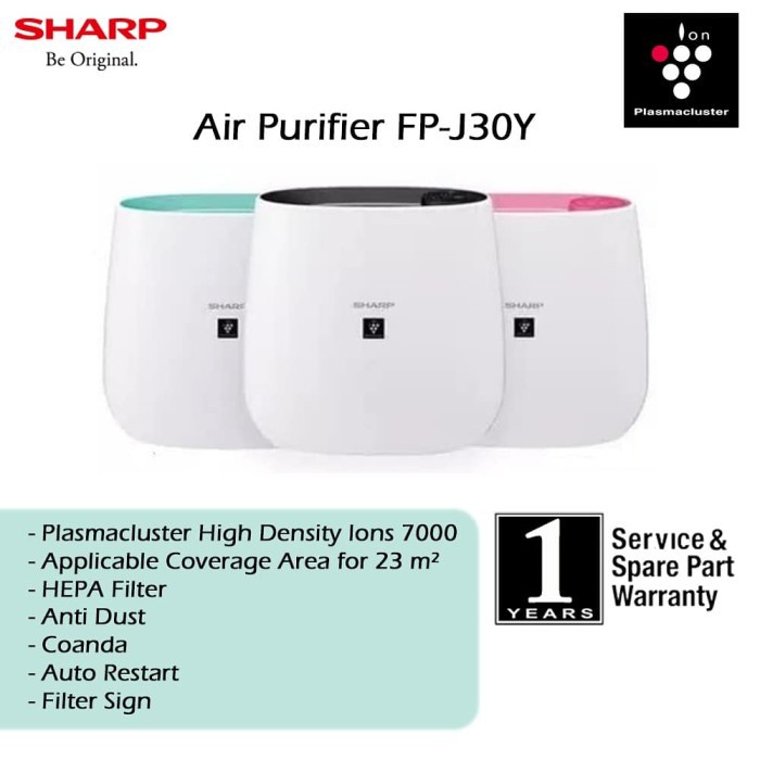 SHARP AIR PURIFIER FP-J30Y B/P/A PLASMACLUSTER ORIGINAL - GARANSI RESMI SHARP