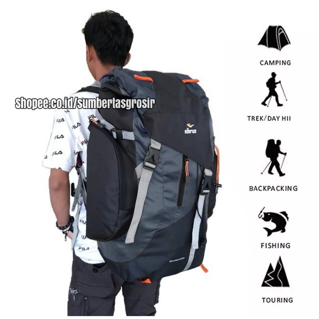 Elbrus Orlando 65L Tas Gunung Outdoor Hiking Travel Climbing Backpack Tas Ransel Freeknight Camping