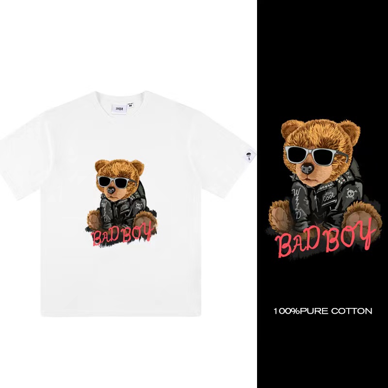 [S.T]Oversized Bear Printed T-Shirt Atasan Wanita Motif Bad Boy 2767 (S-XXXL)