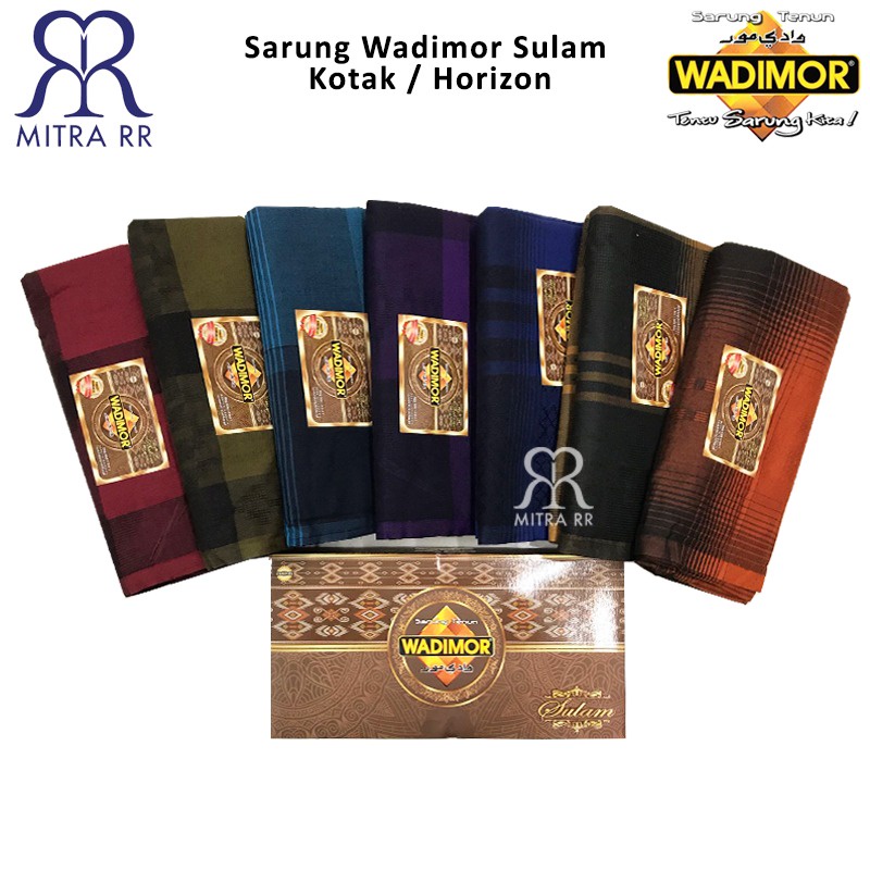 Sarung Wadimor Sulam Motif Kotak / Horizon Garis Sarung Tenun Dewasa Satuan Grosir