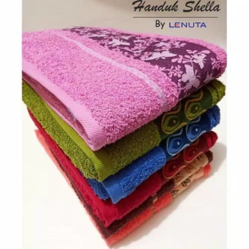 Handuk Bordir SHELLA uk 70x140 Handuk Katun / Handuk Premium / Handuk Jumbo / Handuk Shella Murah