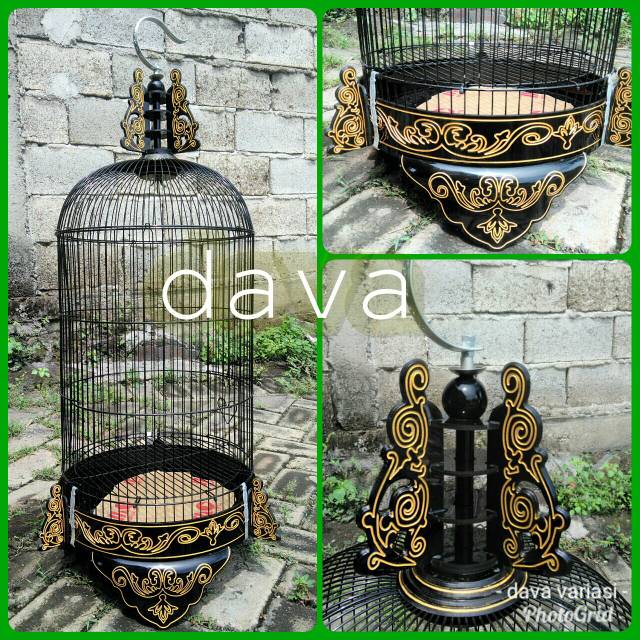 Tebok Love bird sangkar burung lovebird ukir grafir acrylic mika