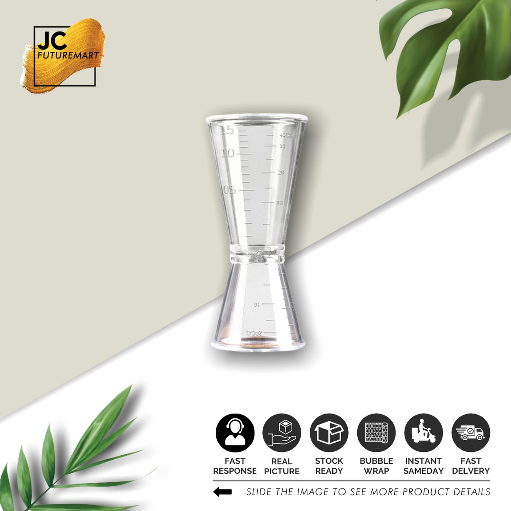 JIGGER 20/40ML ACRYLIC | MEASURE CUP | GELAS UKUR AKRILIK