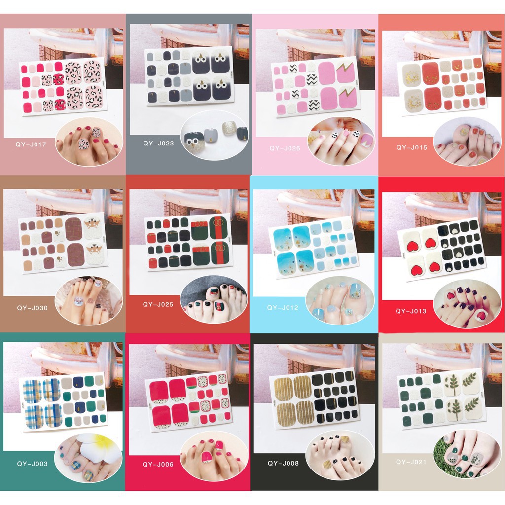 Stiker kuku kaki dewasa, Tempelan stiker kuku kaki nail art sticker