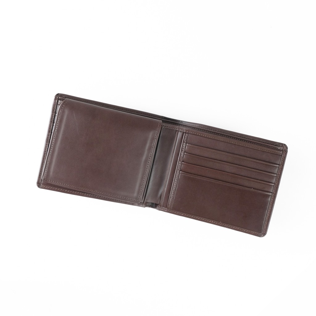 dompet pria kulit asli model lipat kartu keatas warna coklat PHWL1105