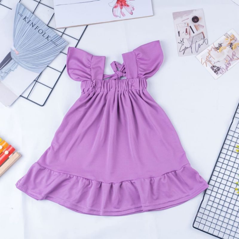 BAJU  PAKAIAN DRESS ANAK PEREMPUAN LUCU CEWEK MONTELO BAHAN CREPE USIA 1- 7 TAHUN PREMIUM IMPORT MURAH