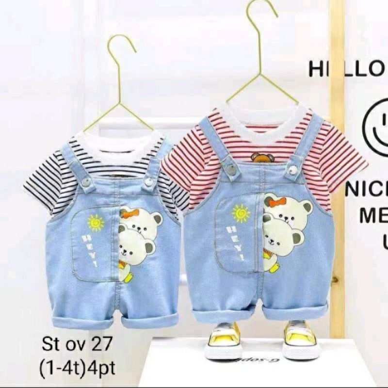 BAJU KODOK ANAK LAKI LAKI IMPORT 6 BULAN SD 4 TAHUN/SETELAN BAJU KODOK ANAK OVERALL + KAOS 6 BULAN  