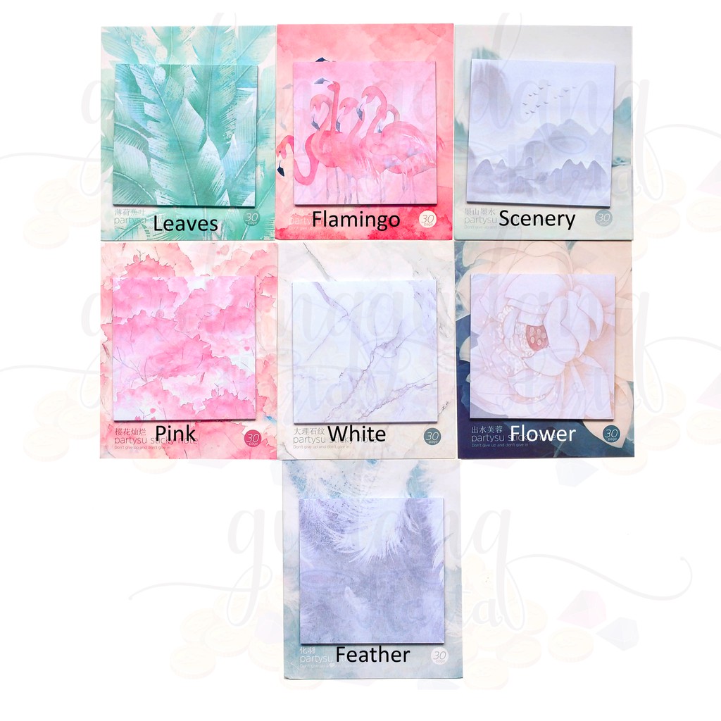 Sticky Notes Flamingo Daun Abstract Memo Unik Lucu GH 301156