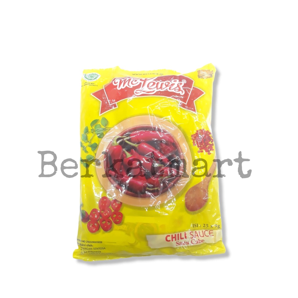 

Mc Lewis Saus Sambal Sachet Chilli Sauce 25x9gr