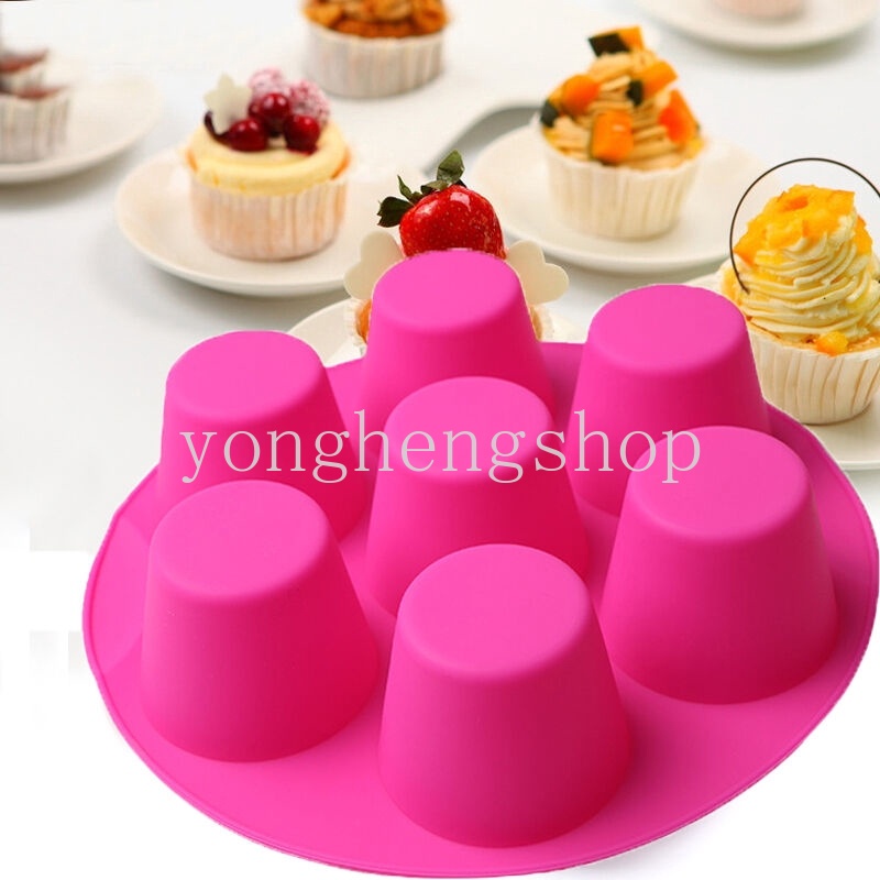 Cetakan Kue Cupcake Muffin Coklat Mousse Pudding Jelly Bentuk Bulat Bahan Silikon Untuk Alat Dapur