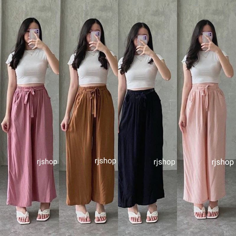 celana kulot Rayon wanita loose cullote pantas Homewear, kulot