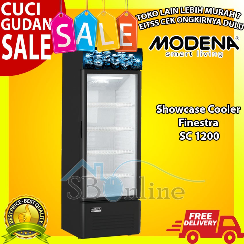 SC 1200 MODENA 1 Pintu Showcase Cooler Box 200 Liter