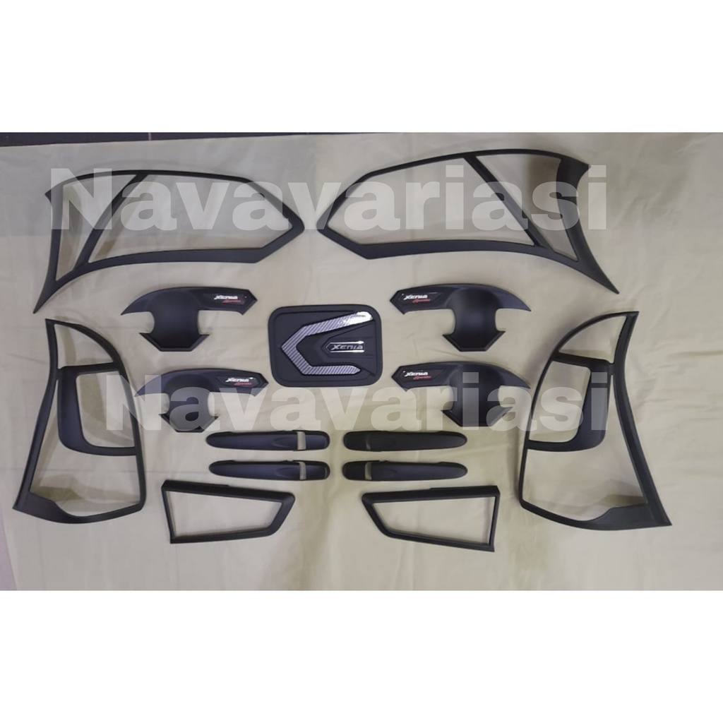 Paket Garnis Cover Lampu Handle Outer Tank Cover Grand Xenia 2016 Hitam