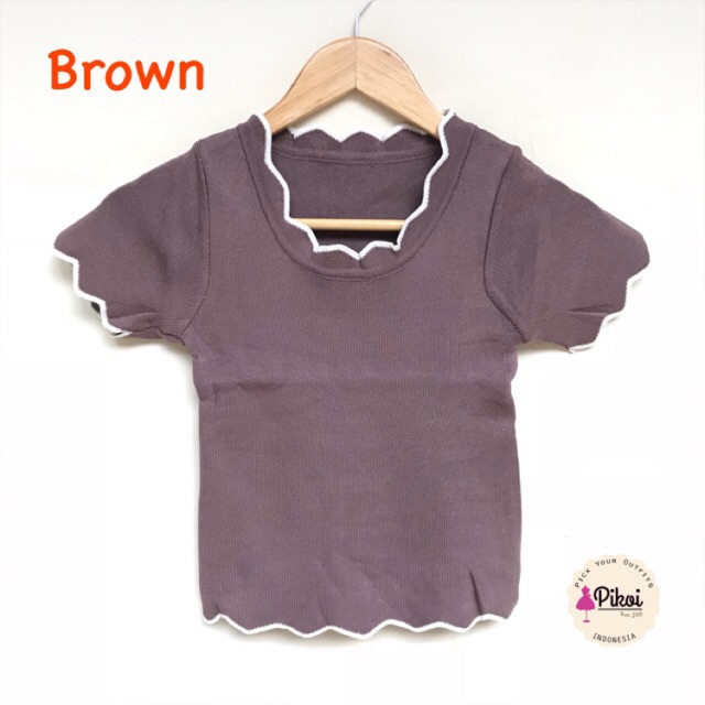 Kaos knit murah / kaos rajut hitam / kaus putih cewek / baju rajut cewek polos / atasan rajut 1692