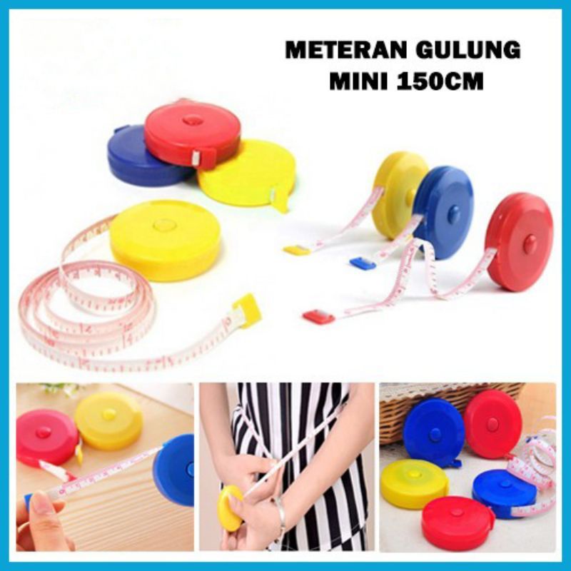 

Meteran Gulung Putar 150cm 1.5m - Mini Pengukur Lingkar Tukang Jahit