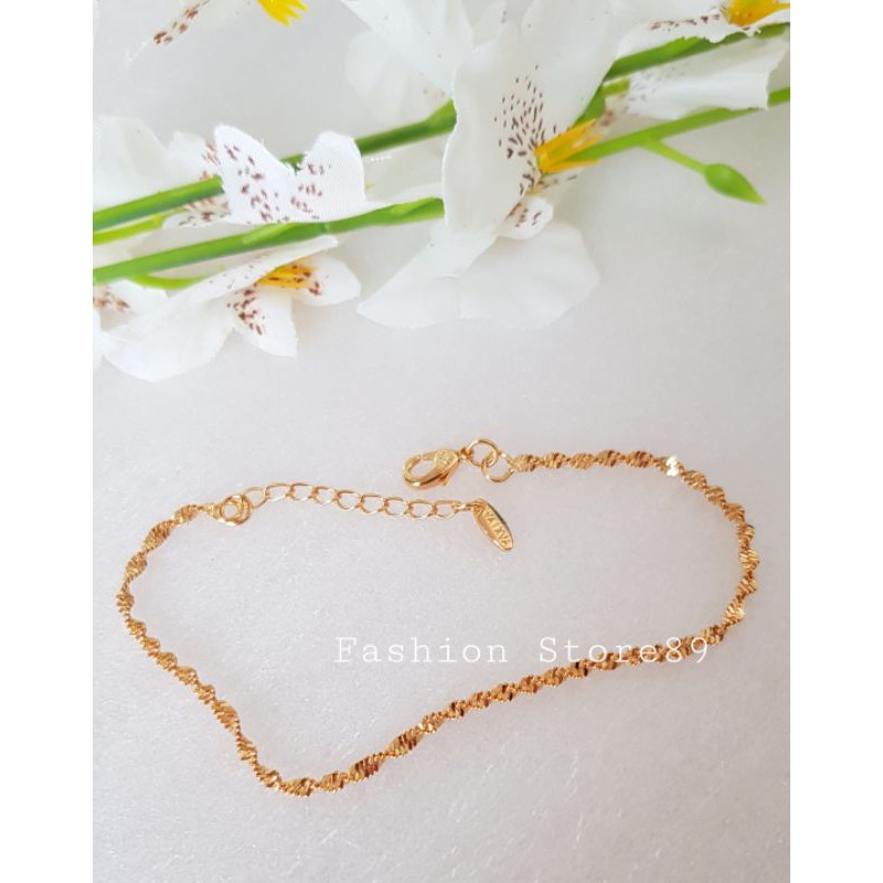 Gelang Tangan kaki xuping Plintir ready siap kirim perhiasan import xuping lapis emas 18k