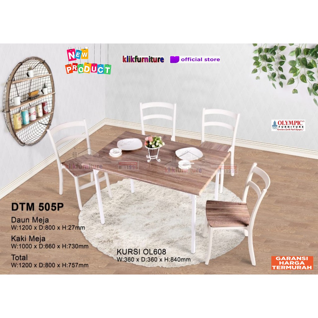DTM 505P Meja Makan Minimalis 4 Kursi Olympic