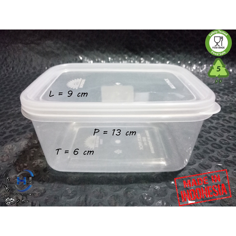 Food Box 500ml Plastik / Ukuran Super Kecil / Kotak Makan Plastik 500ml / Sunrise / Koi / Container 