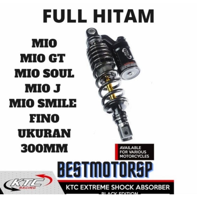 Shockbreaker Tabung KTC Racing Extreme 300mm Mio Fino Mio J Black Series