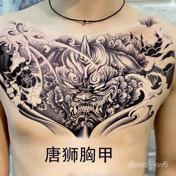 Pria Tato Stiker Tahan Air Dada Tonlion Anime Stiker Tattoo Bunga Lengan Besar Gambar Bunga Dada Sem
