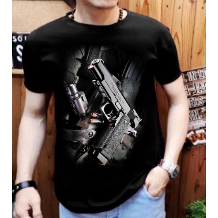 NEL- FASHION LENGAN PENDEK KAOS DISTRO/T-SHURT PRIA/KAOS PRIA PISTOL