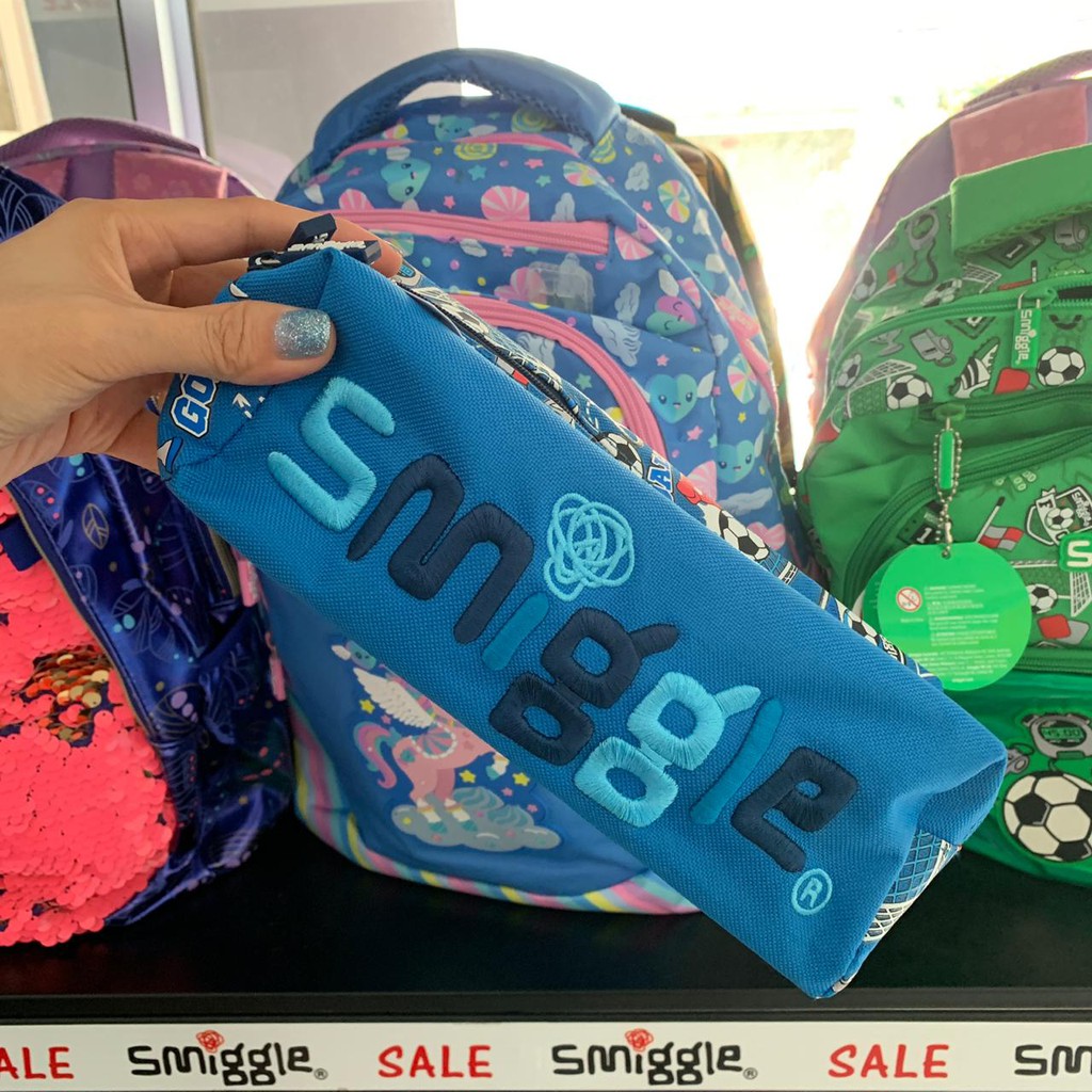 

Smiggle 2 Zip Bola Biru Pencil Case