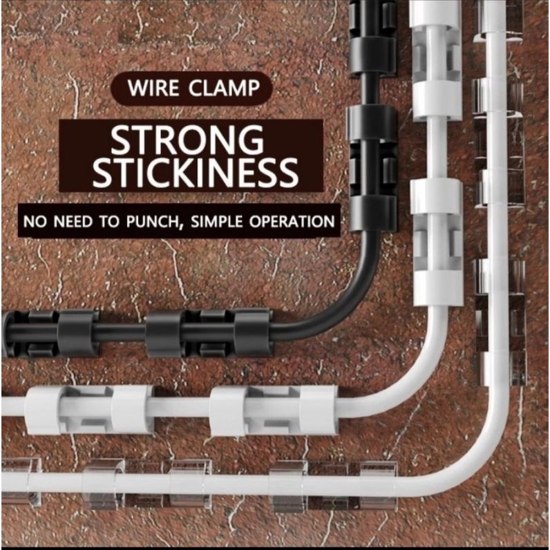 Klip Kabel Tempel Klem Perekat Organizer Clamp Kabel Clip Tempel